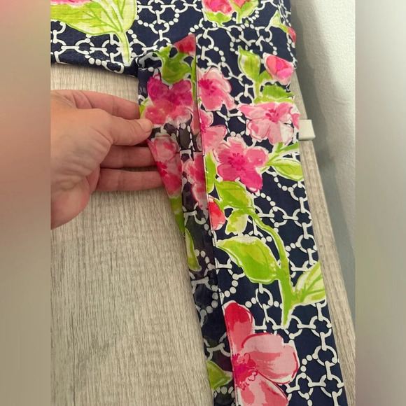 IBKUL Floral Chain Link Print Long Sheer Mesh Bell Sleeve Dress Size Medium - Picture 3 of 9